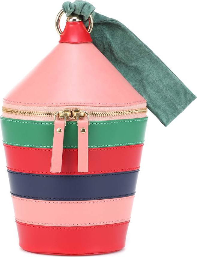 Staud Minnow striped leather tote