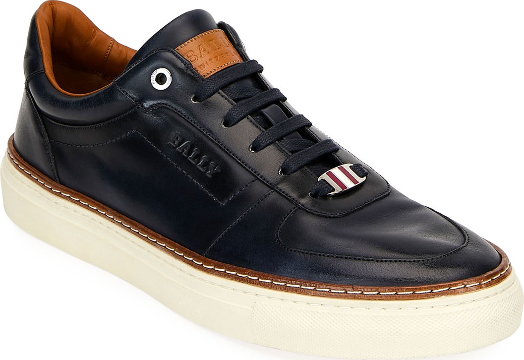 Bally Men's Hens Burnished Leather Sneakers