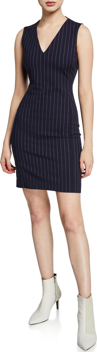 Rag & Bone Lexi Striped V-Neck Sleeveless Dress