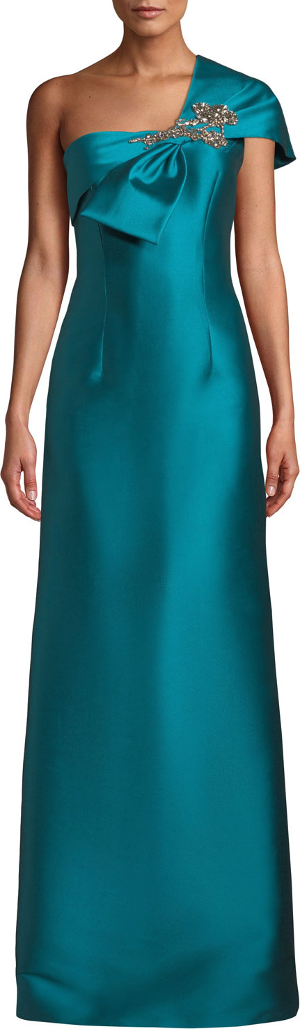 Sachin & Babi Ines One-Shoulder Gown w/ Bow