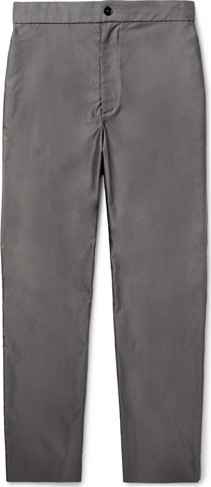 THE ROW Grey LA Track Slim-Fit Tapered Cotton Trousers