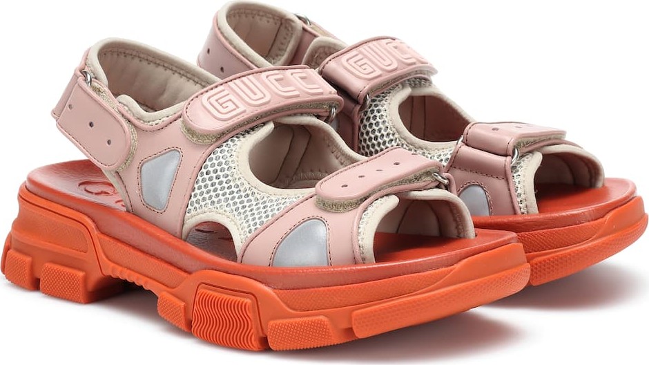 Gucci Leather and mesh sandals