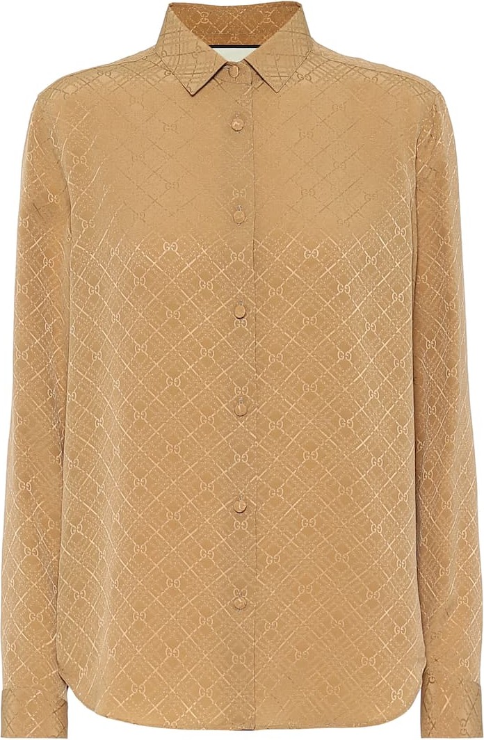 Gucci GG silk-crêpe jacquard shirt