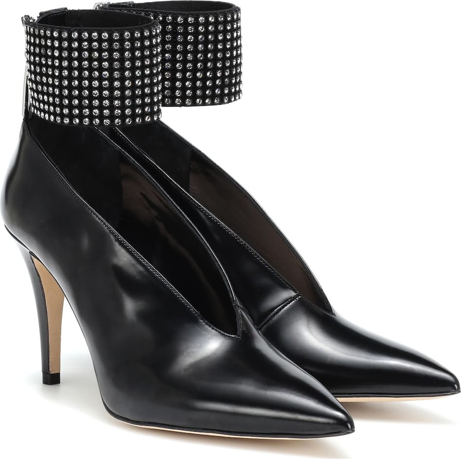 Christopher Kane Crystal-embellished leather pumps