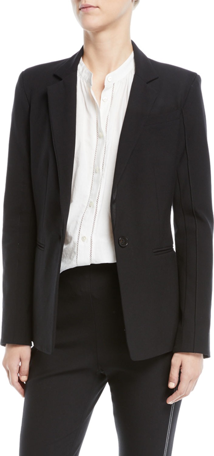 Derek Lam 10 Crosby Bowery Single-Button Stretch Twill Blazer Derek Lam 10 Crosby Bowery Single-Button Stretch Twill Blazer