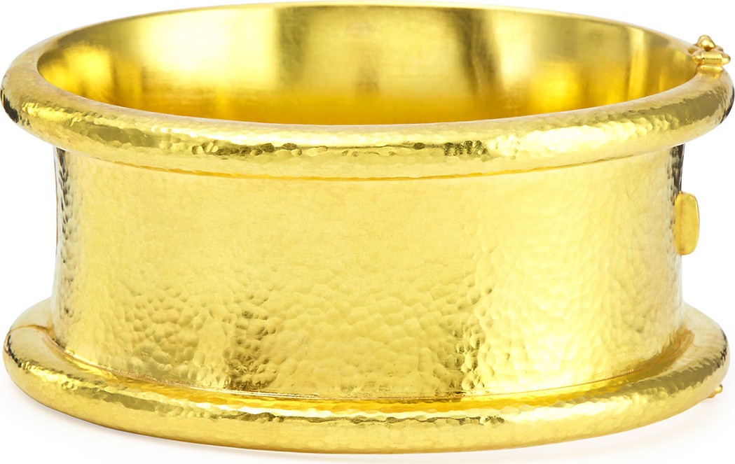 Elizabeth Locke Amulet 19k Gold Hinge Bangle