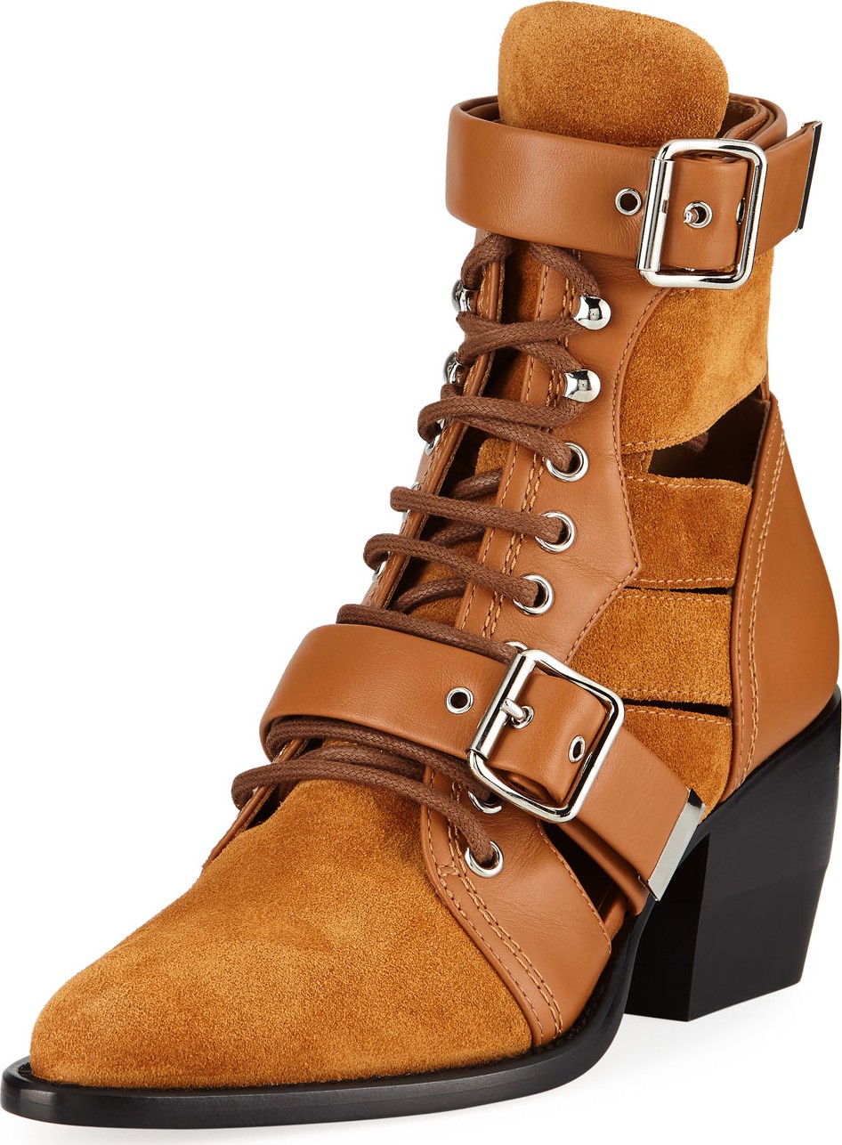 Chloe Rylee Suede and Leather Booties