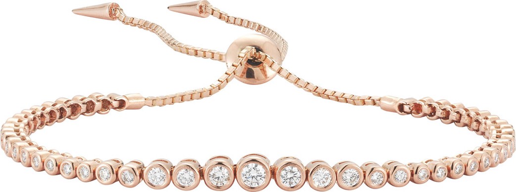 Jemma Wynne Prive Diamond Slider Bracelet in 18K Rose Gold