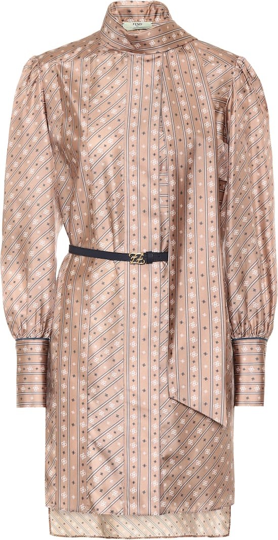 Fendi Printed silk minidress