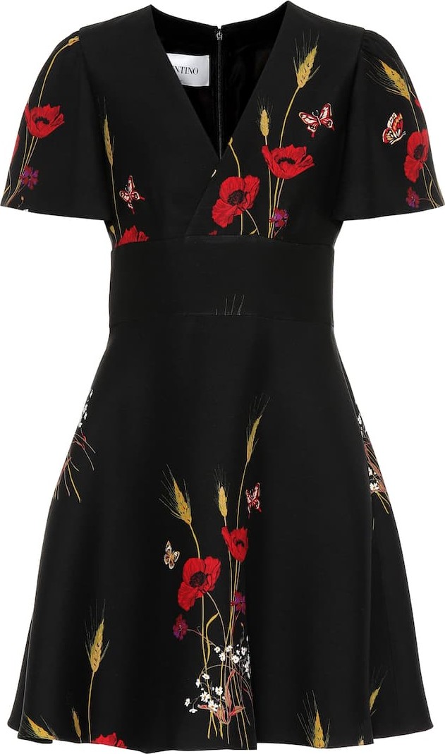 Valentino Floral silk and wool dress