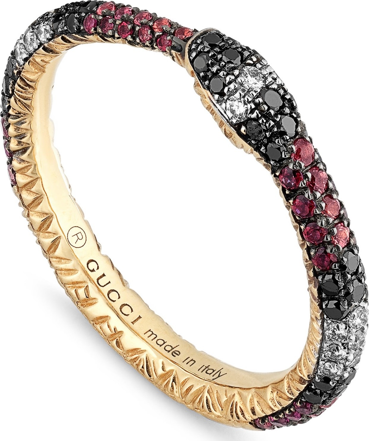 Gucci Ouroboros Diamond & Stone Pavé Snake Ring