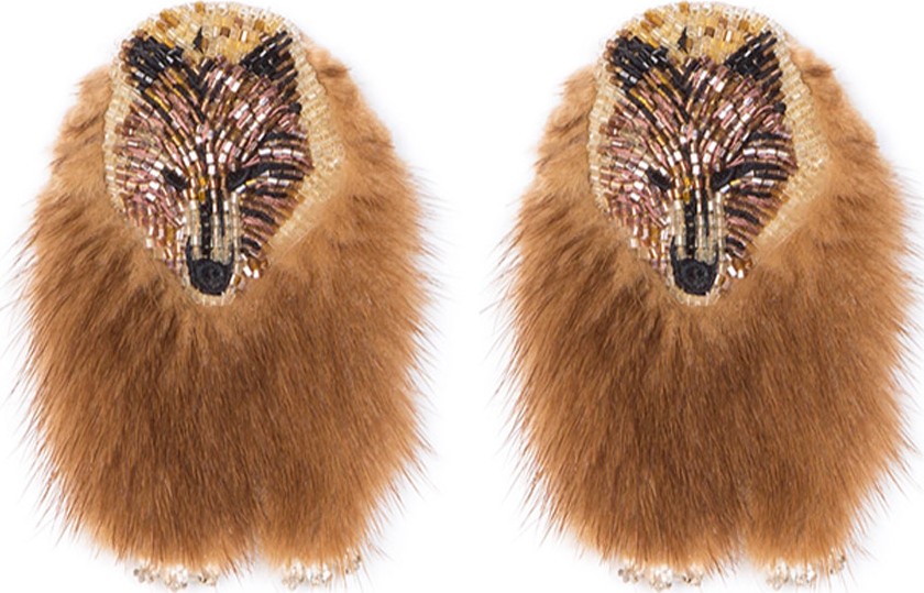 Mignonne Gavigan New York Bear Faux Fur Earrings