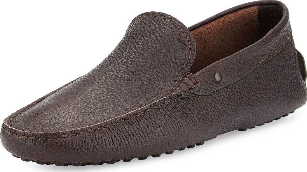Tod's Pebbled Leather Driver, Brown