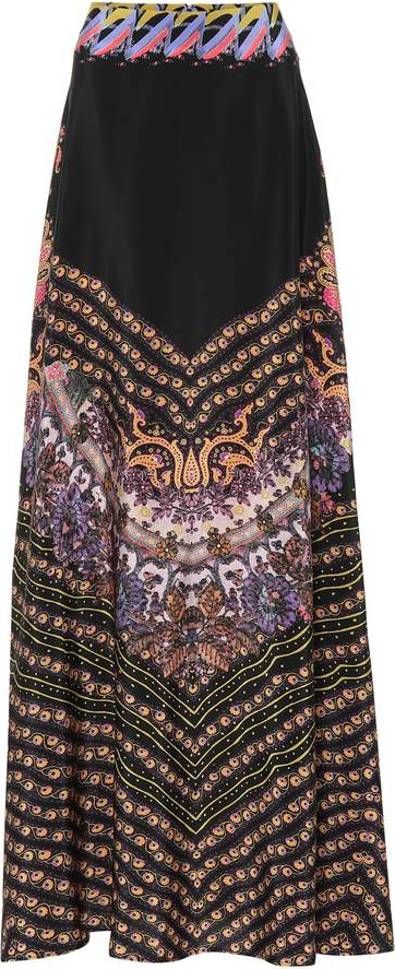 Etro Printed silk maxi skirt