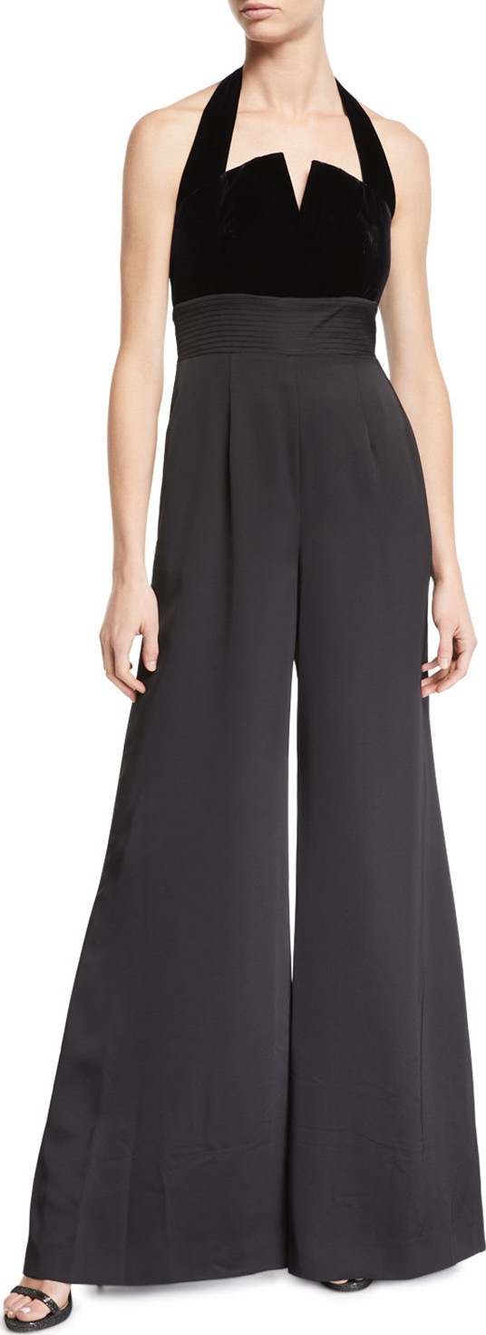 Jill Jill Stuart Shaughnessy Tuxedo Halter Jumpsuit