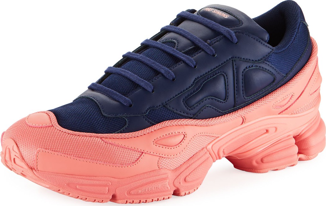 Adidas By Raf Simons Men's Ozweego Dipped Color Trainer Sneakers, Blue/Pink