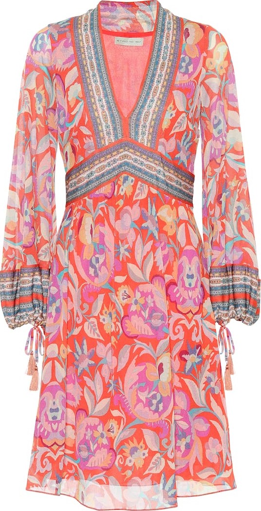 Etro Printed crêpe minidress