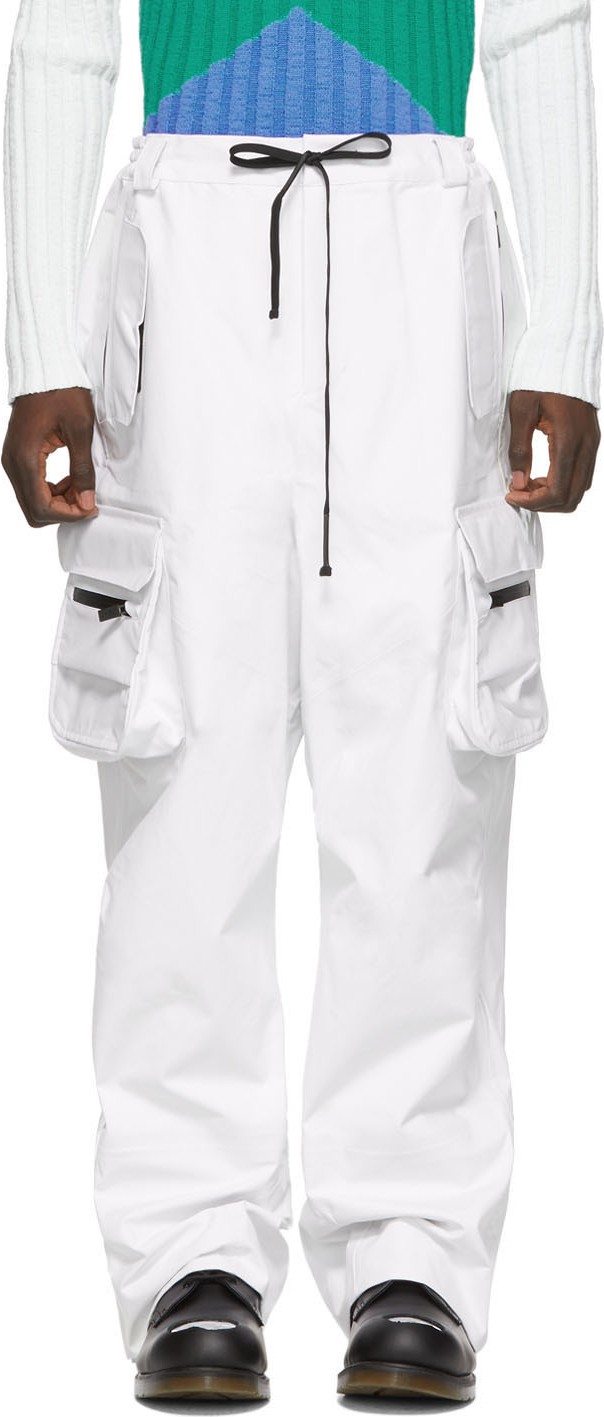 Raf Simons White Templa Edition Loose Shell Cargo Pants