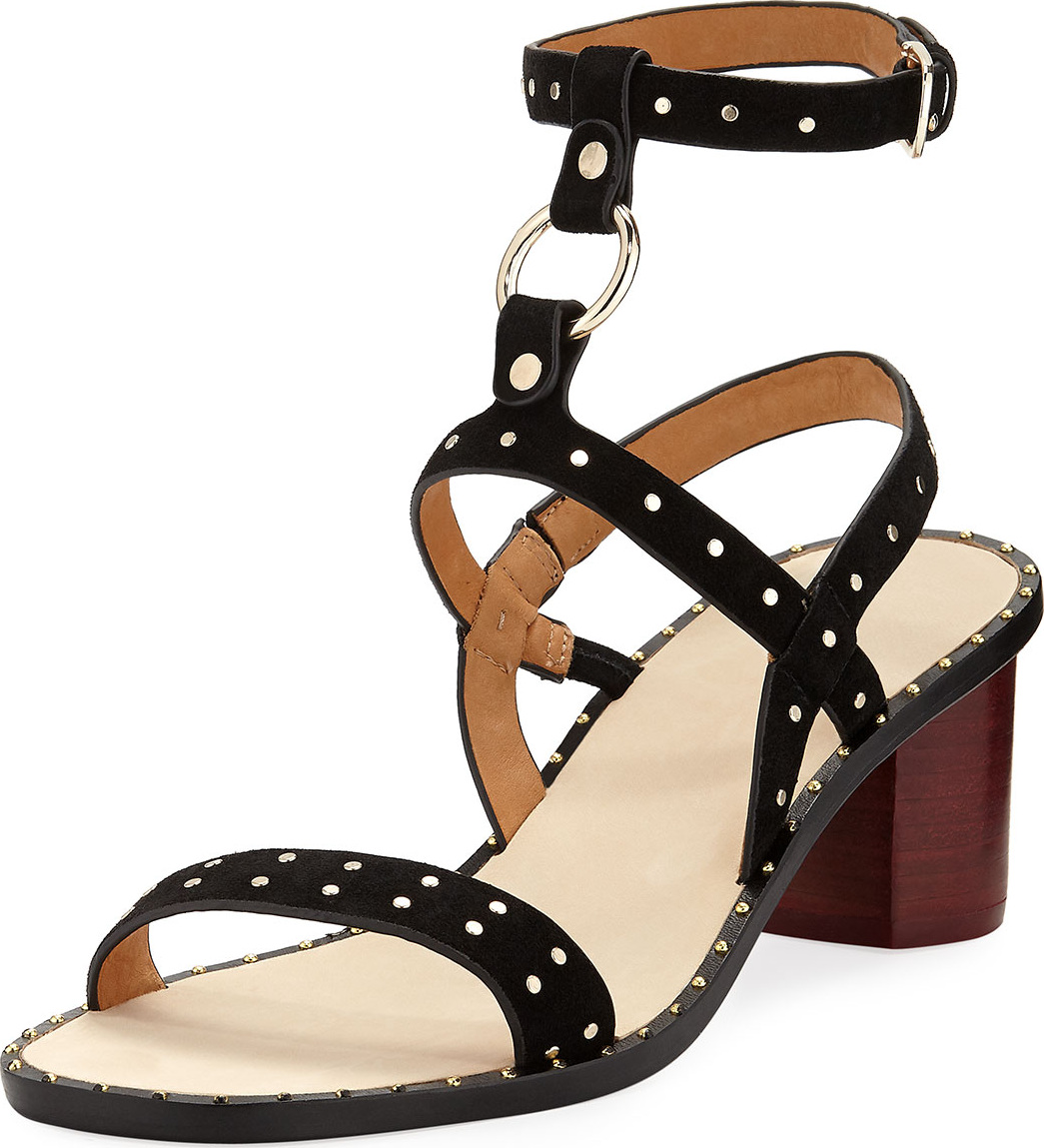 Joie Medalca Studded Suede Harness Sandal