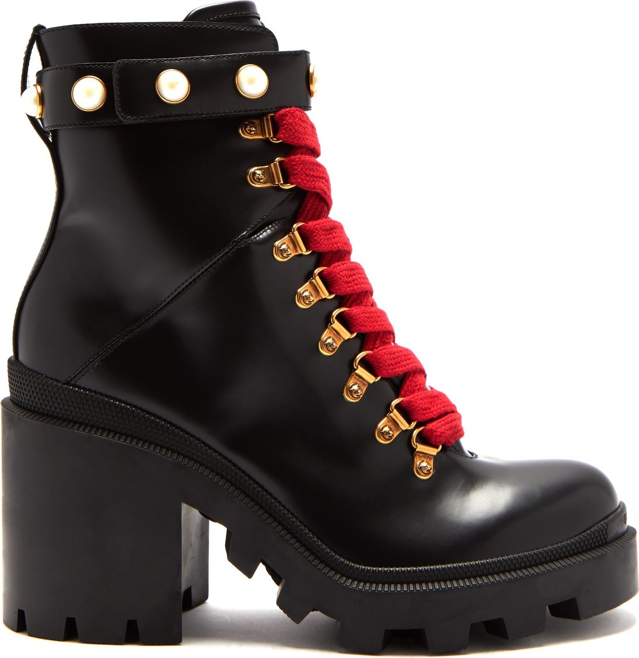 Gucci Lace-up leather ankle boots