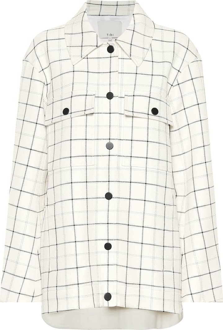Tibi Windowpane Workmen checked coat