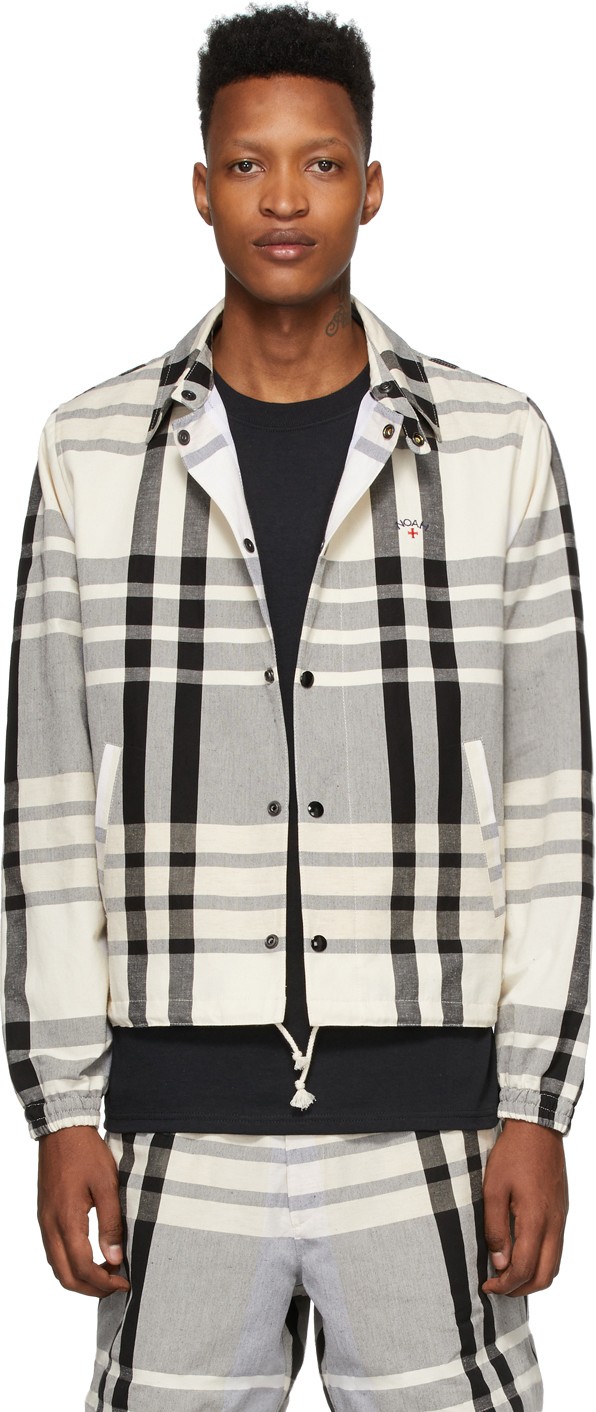 Noah NYC Black & White Madras Jacket