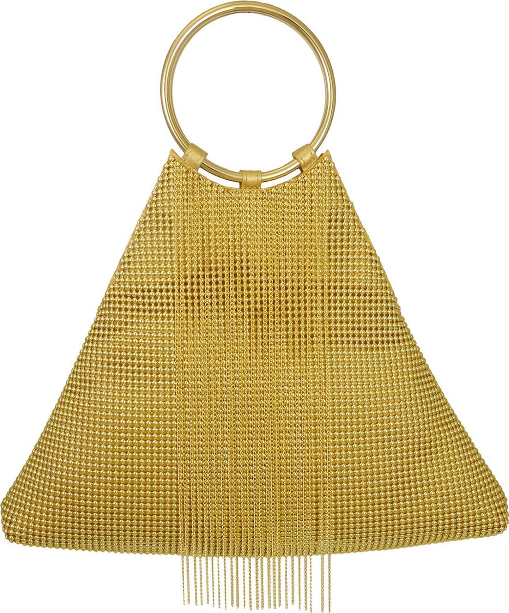 Whiting & Davis Triangle Fringe Clutch Bag