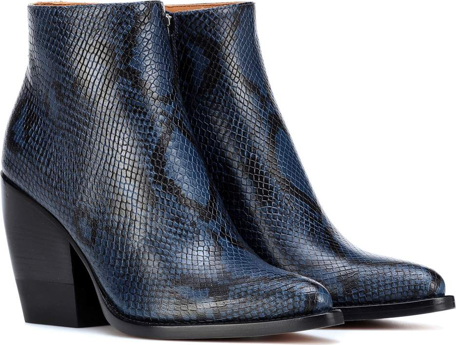 Chloe Snake-embossed ankle boots
