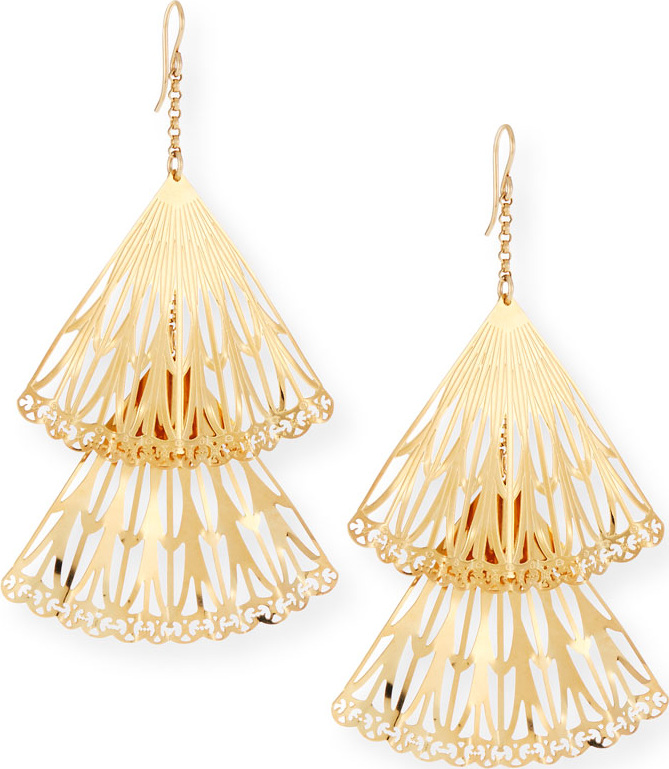 Devon Leigh Double Fan Drop Earrings