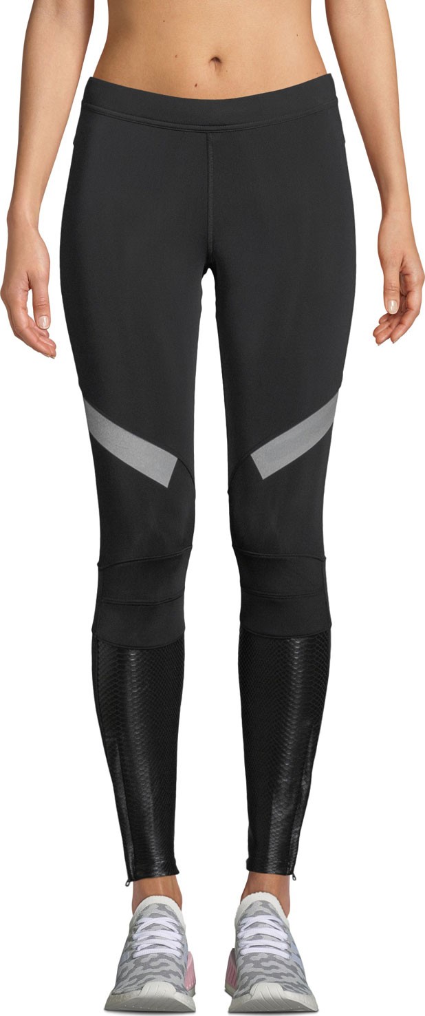 Adidas By Stella McCartney Mid-Rise Paneled Running Tights