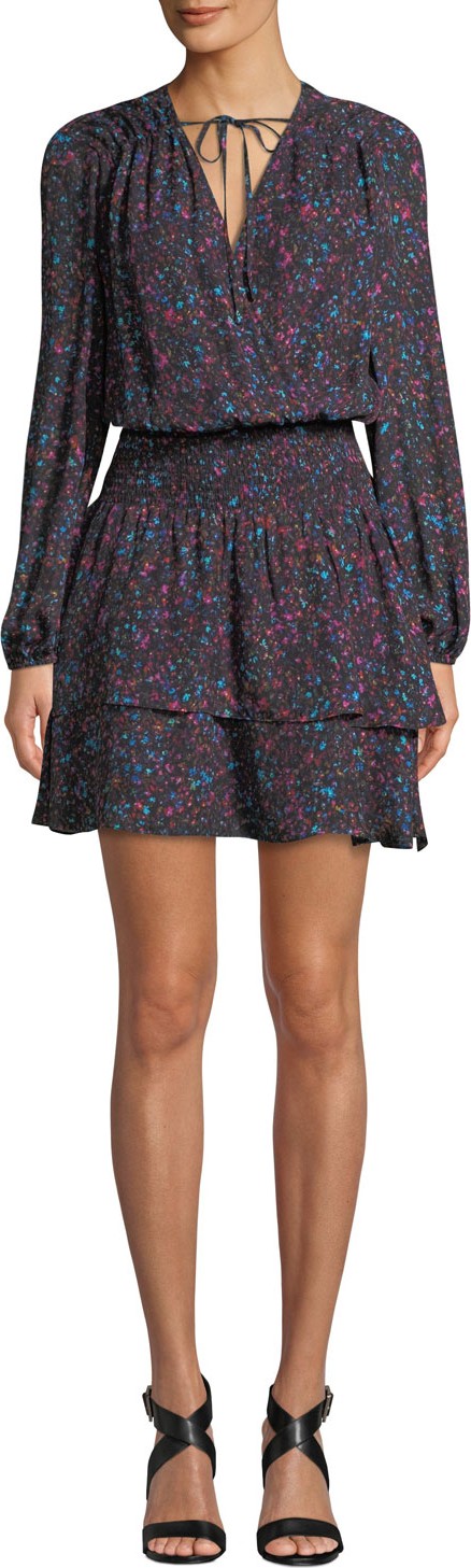 Parker Clementine Silk Floral-Print Short Dress