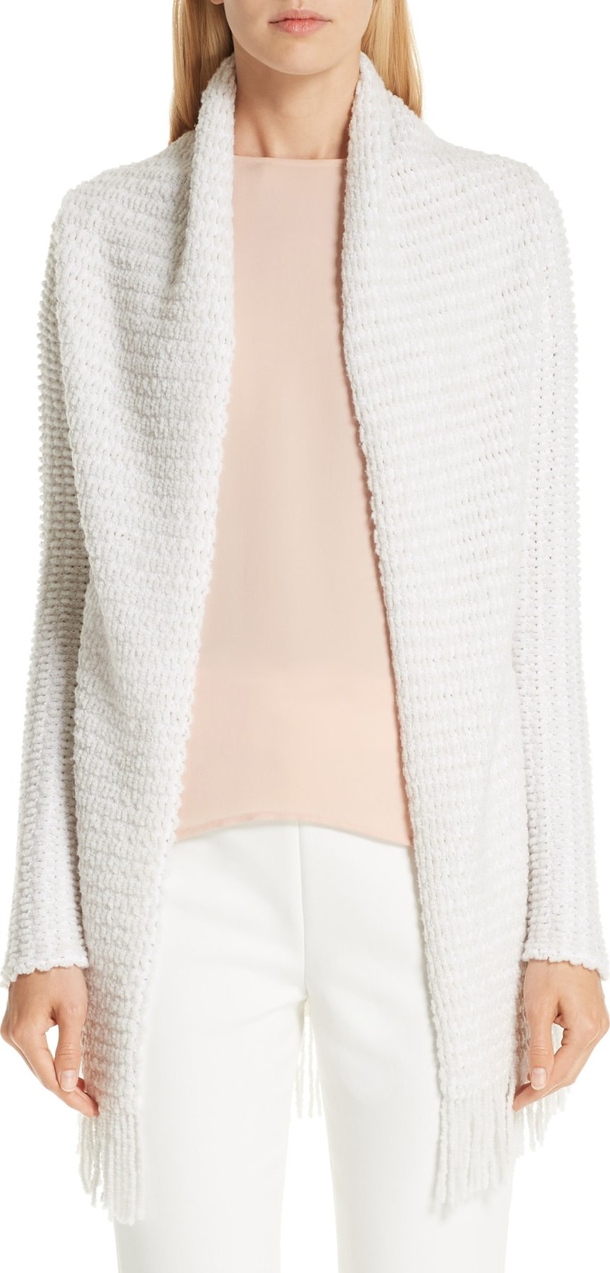 St. John Textural Inlay Knit Cardigan