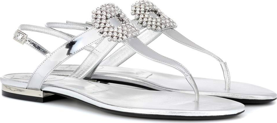 Roger Vivier Mini Diadem leather sandals