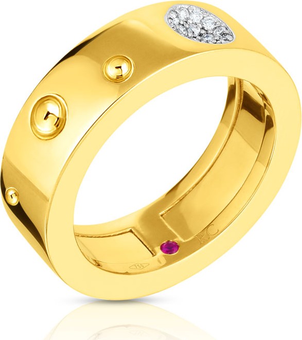 Roberto Coin Pois Moi Luna Gold Diamond Ring, Size 6.5