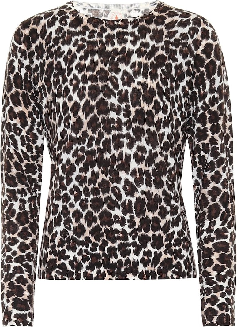 Jardin des Orangers Leopard-print merino wool sweater