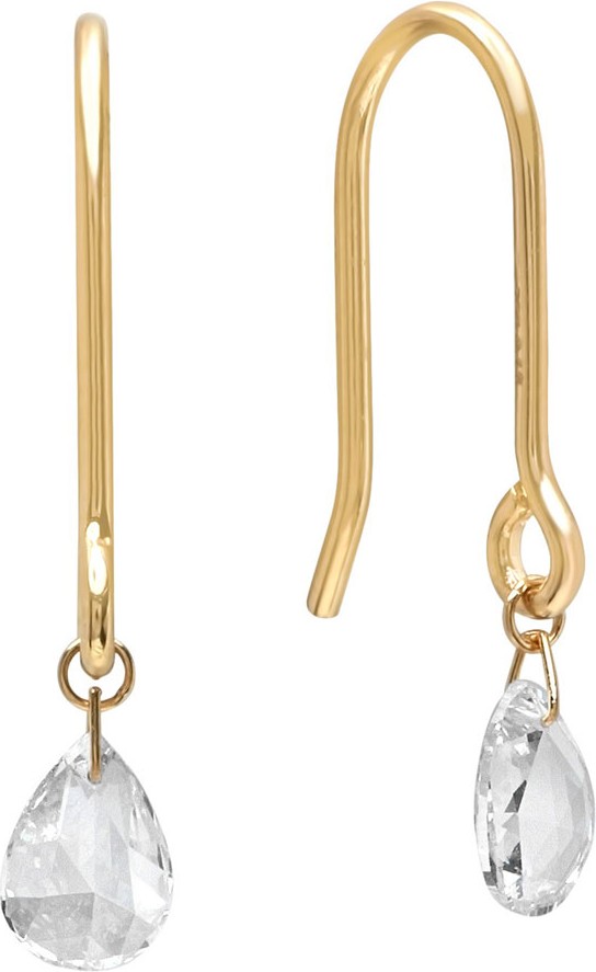 Nicha Jewelry 18k Delicate Floating Trillion Diamond Earrings