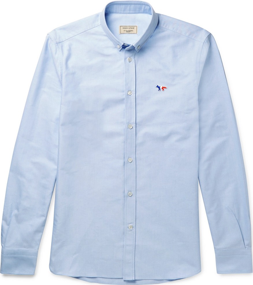 Maison Kitsune Slim-Fit Button-Down Collar Cotton Oxford Shirt