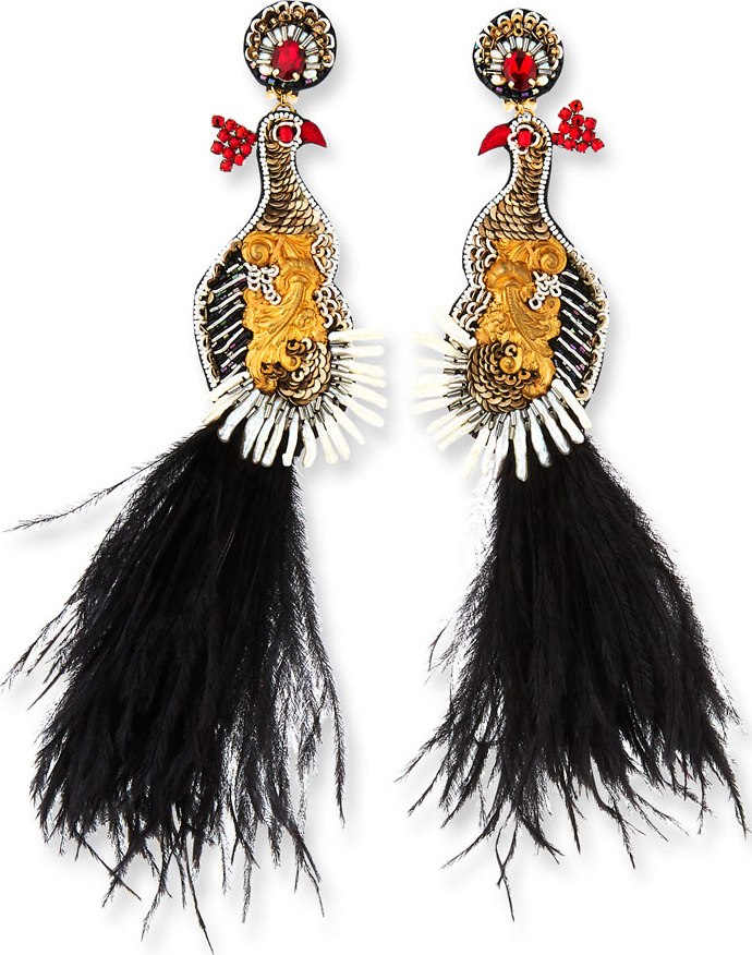 Ranjana Khan Teresa Peacock Dangle Earrings
