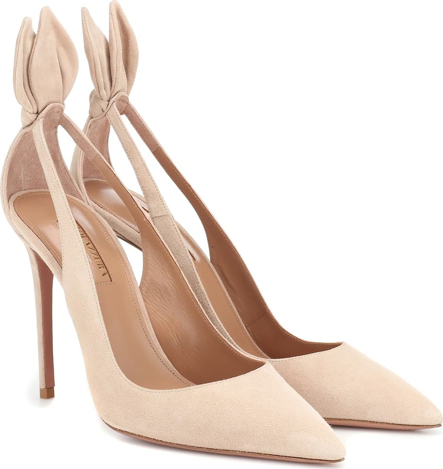 Aquazzura Deneuve 105 suede pumps