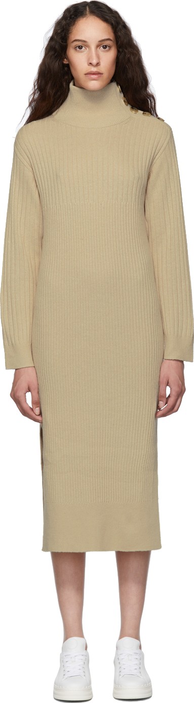See By Chloé Off-White Knit Turtleneck Dress