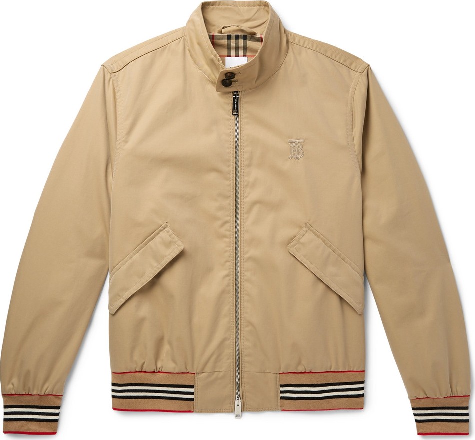 Burberry London England Logo-Embroidered Cotton-Twill Bomber Jacket