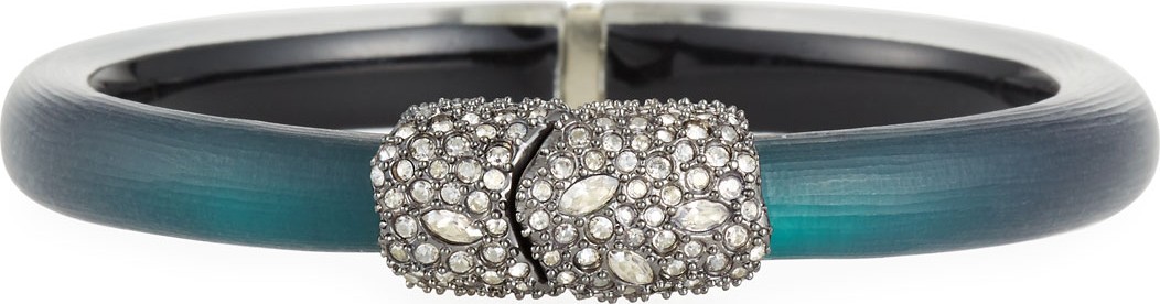 Alexis Bittar Crystal Clasp Skinny Hinge Bracelet
