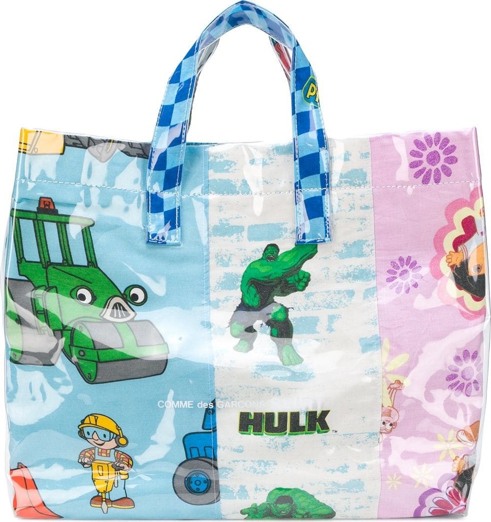 Comme Des Garcons cartoon print shopper bag