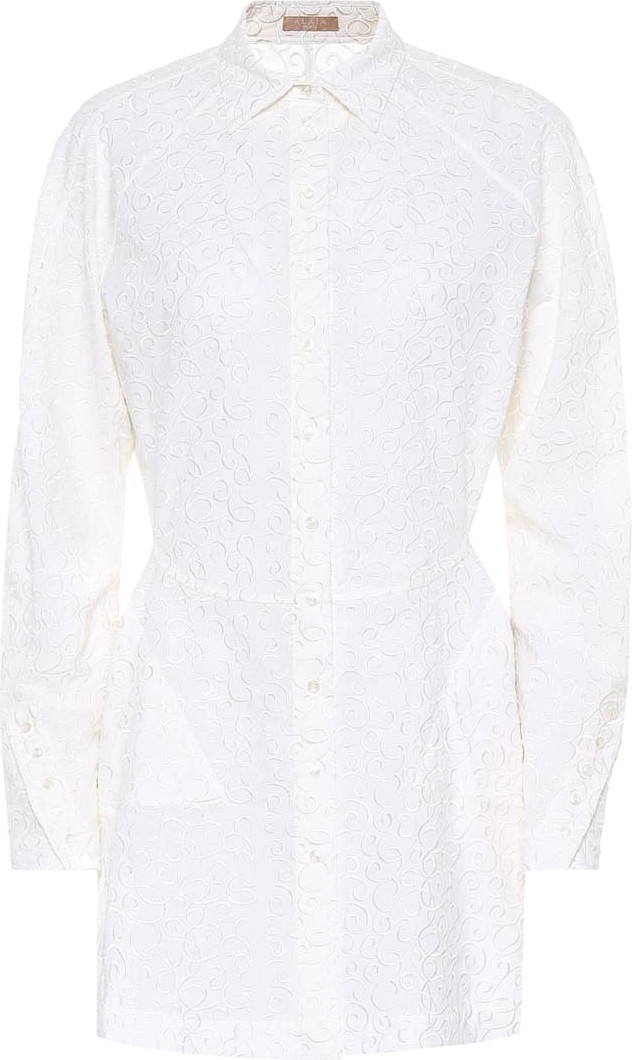 Alaïa Embroidered wool-mousseline shirt