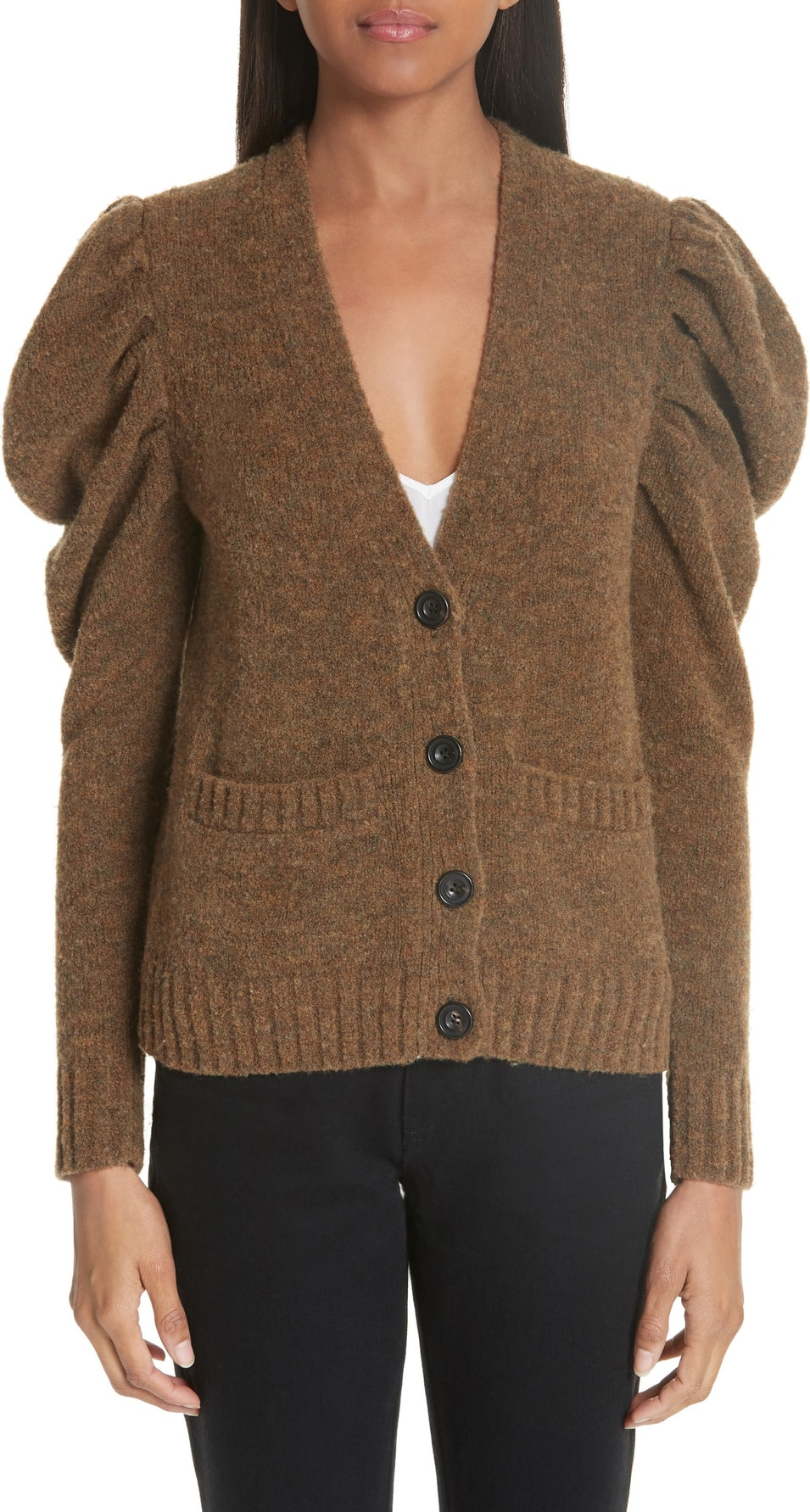 Co Full Sleeve Merino Wool Blend Cardigan