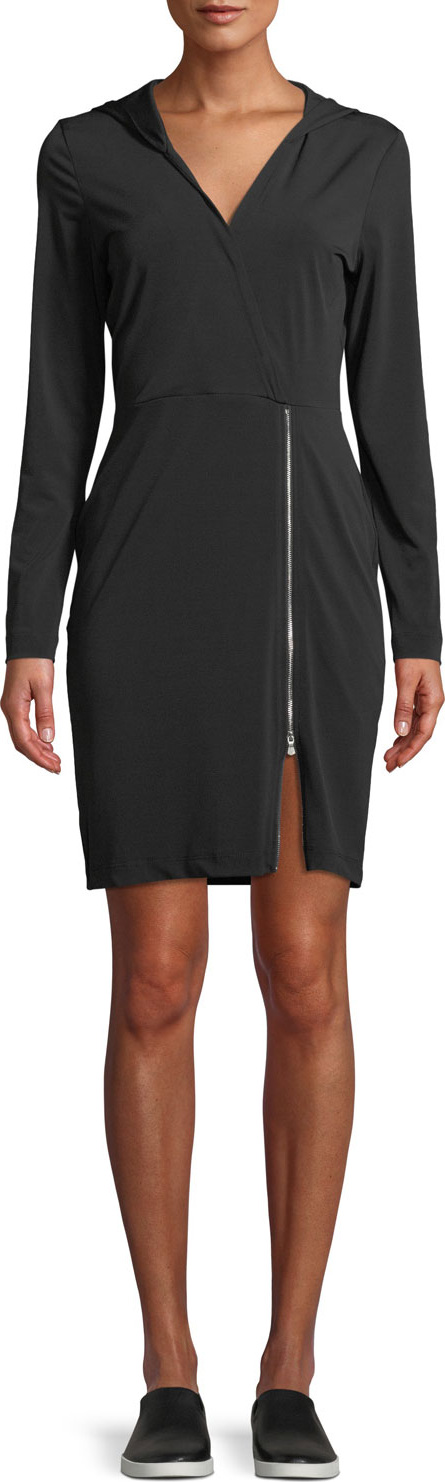 Anatomie Fresia Hooded Jersey Dress with Adjustable Zipper