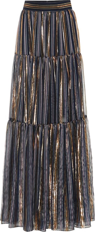 Peter Pilotto Metallic silk maxi skirt