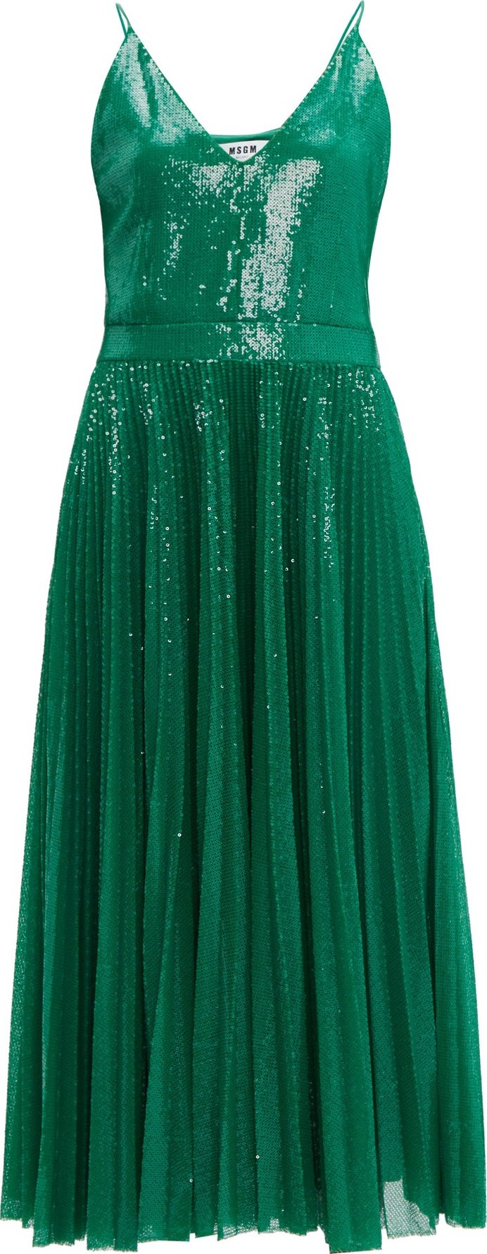 MSGM Pleated sequinned dress