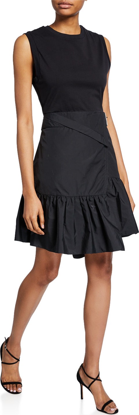 3.1 Phillip Lim Asymmetrical T-Shirt Dress w/ Overlap Skirt