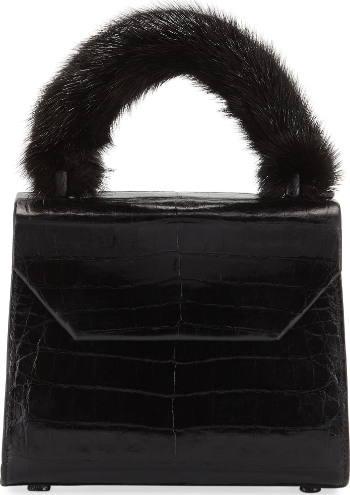 Nancy Gonzalez Lily Small Crocodile Mink Top Handle Bag